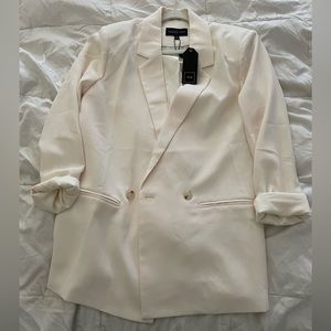 Women’s Loose Fit Blazer in Ivory (Small)